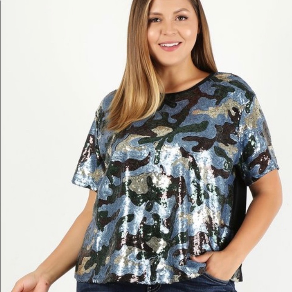 Sequins Top available in plus size only
